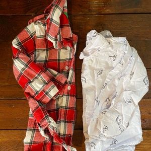 Long sleeve baby boy dress shirts. 12 month.